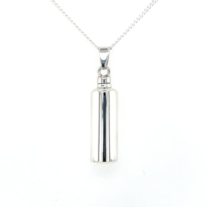 Sterling Silver Tube Plain Memorial Ashes Container SLC14189P
