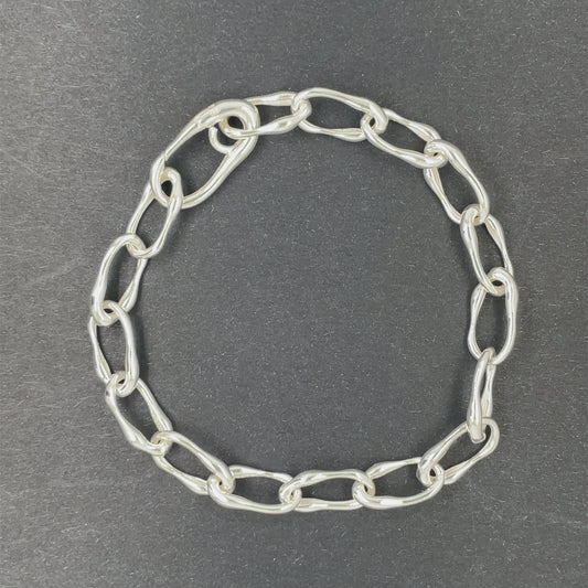 Sterling Silver Oblong Link Bracelet SLG2146B