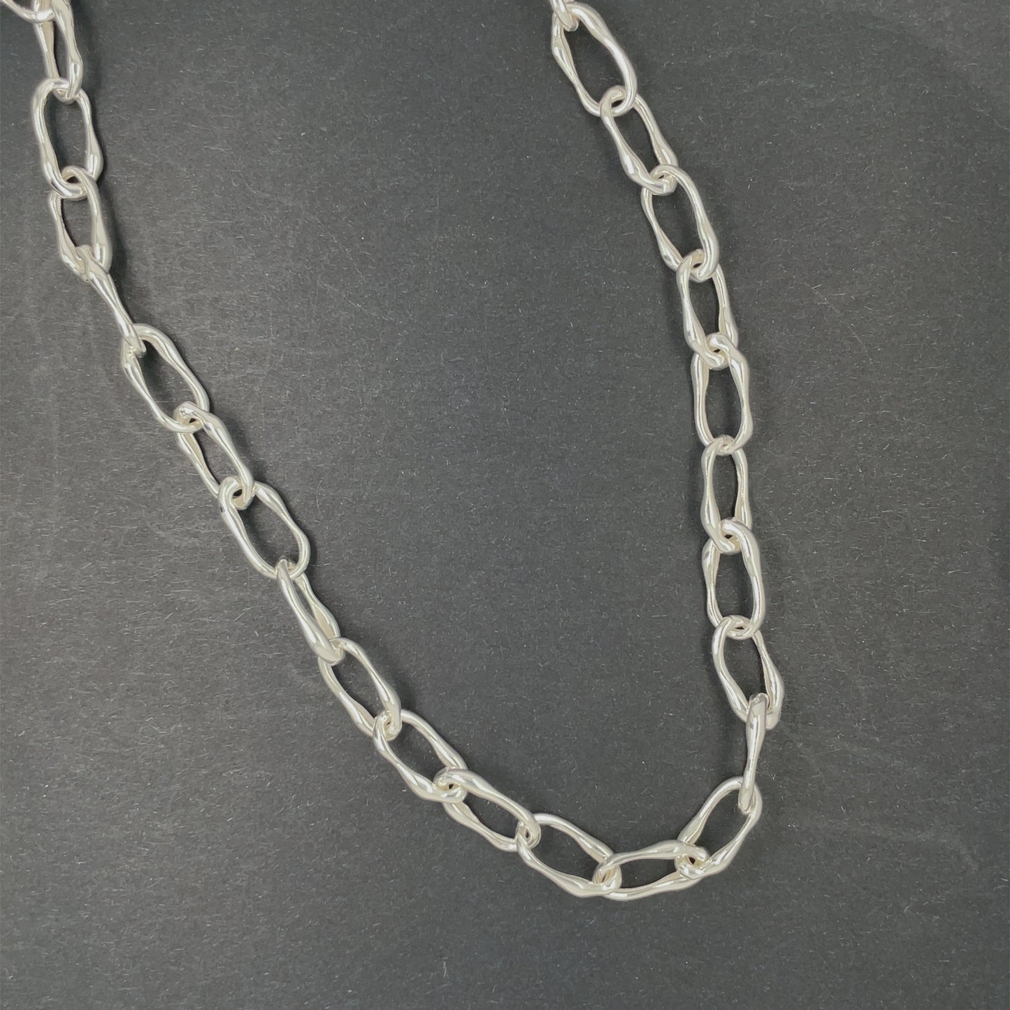 Sterling Silver Oblong Link Necklace SLG2146N