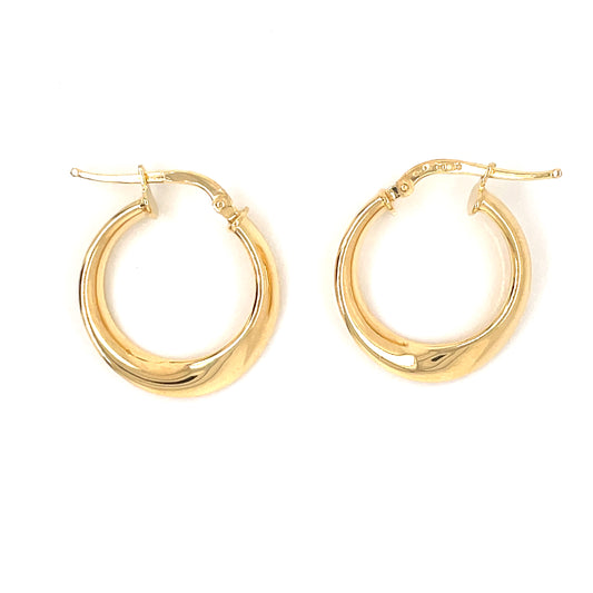 Sterling Silver 18ct Gold 20mm Oval Twist Hoop Earrings SLG248G