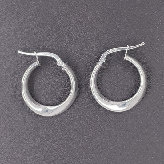 Sterling Silver Oval Twist Hoop Earrings SLG248S