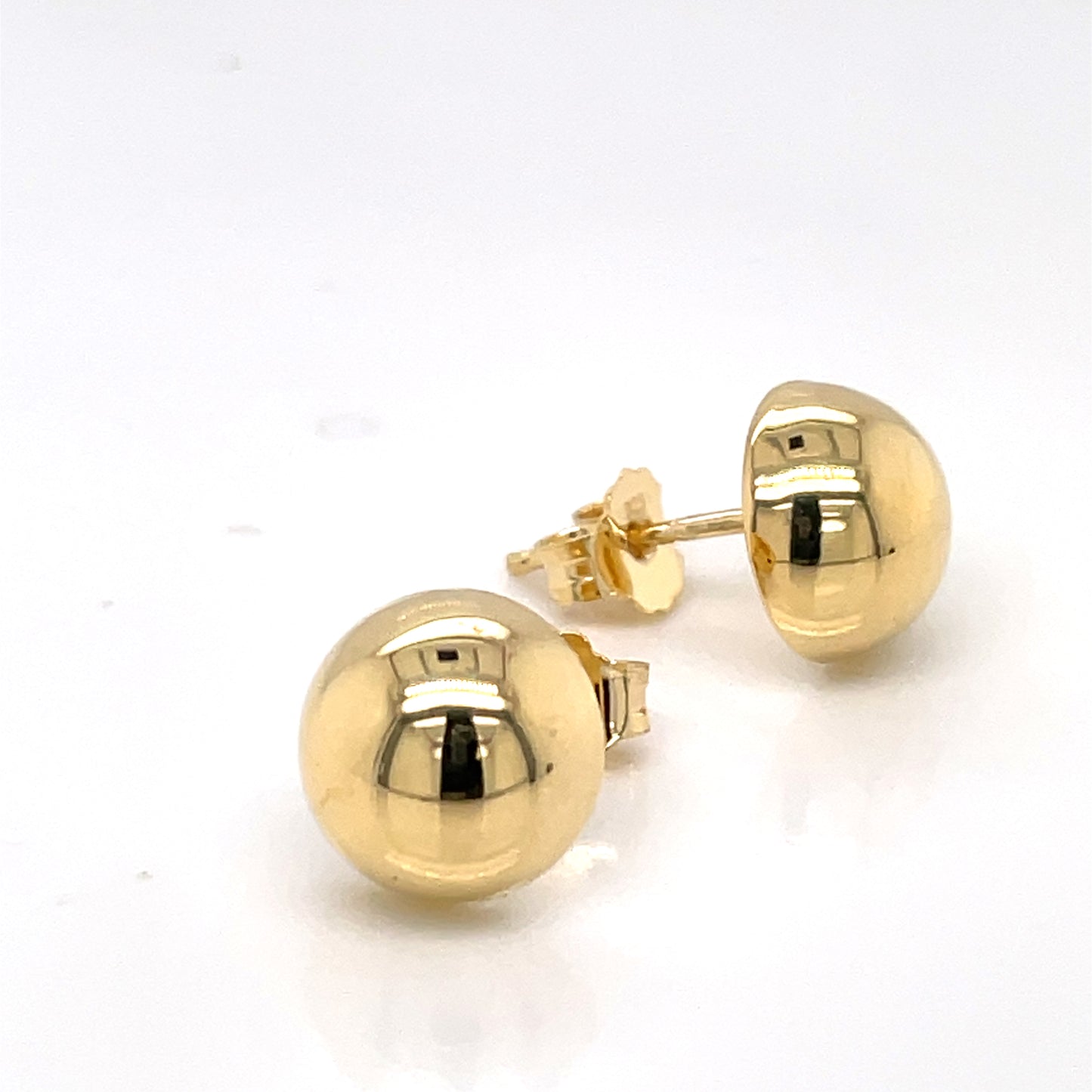 Sterling Silver 18ct Gold 10mm Domed Stud Earrings SLG774G