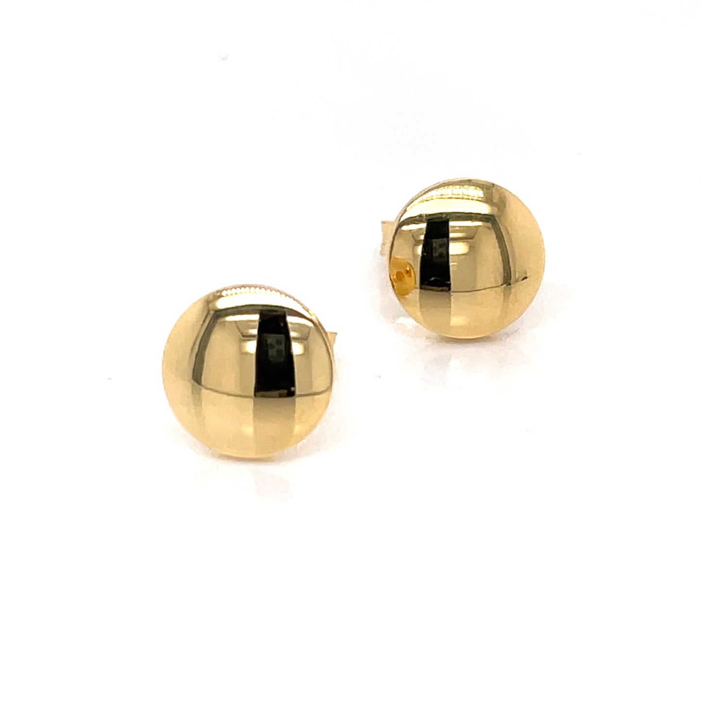 Sterling Silver 18ct Gold 10mm Bouton Stud Earrings SLG787G