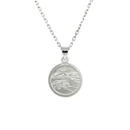 Silver 16mm St. Christopher Medal with Travel Symbols SM226