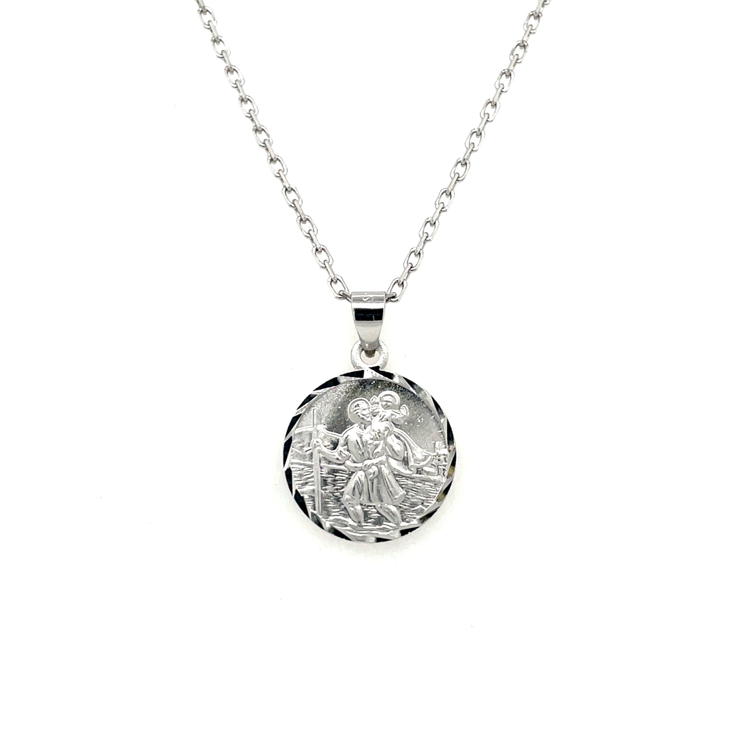Silver 16mm St. Christopher Medal with Travel Symbols SM226