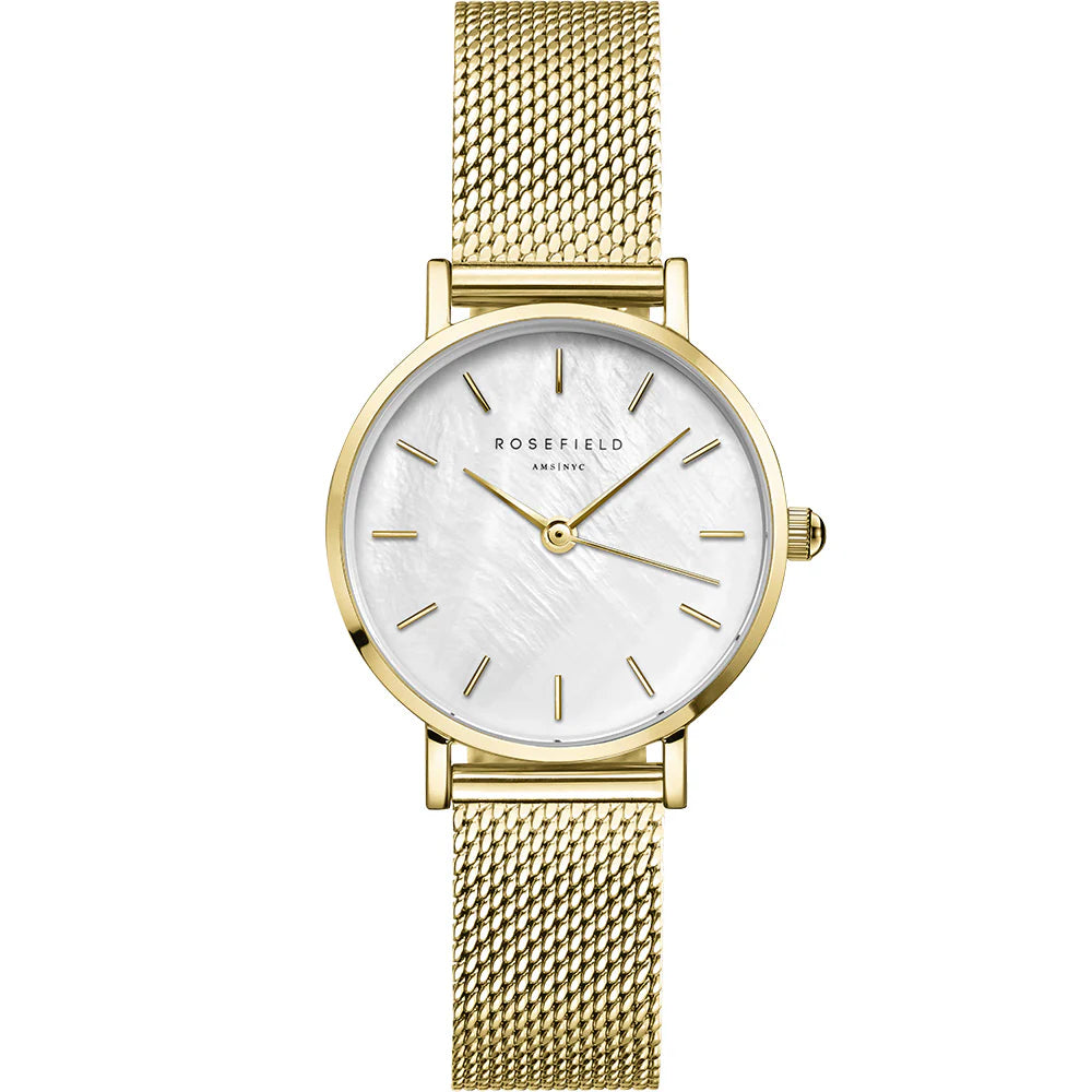 Rosefield Small Edit Mesh Gold Watch SMGMG-S06