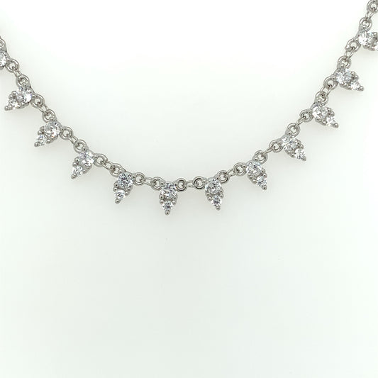 Sterling Silver CZ Sparkle Necklet