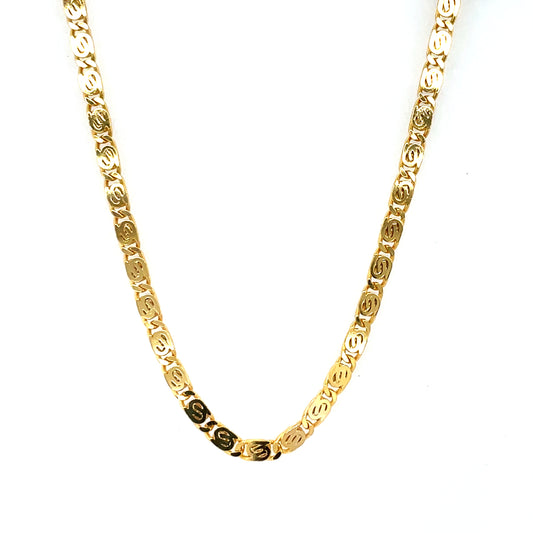 Gold Plated Silver Flat Link Chain SN60GN