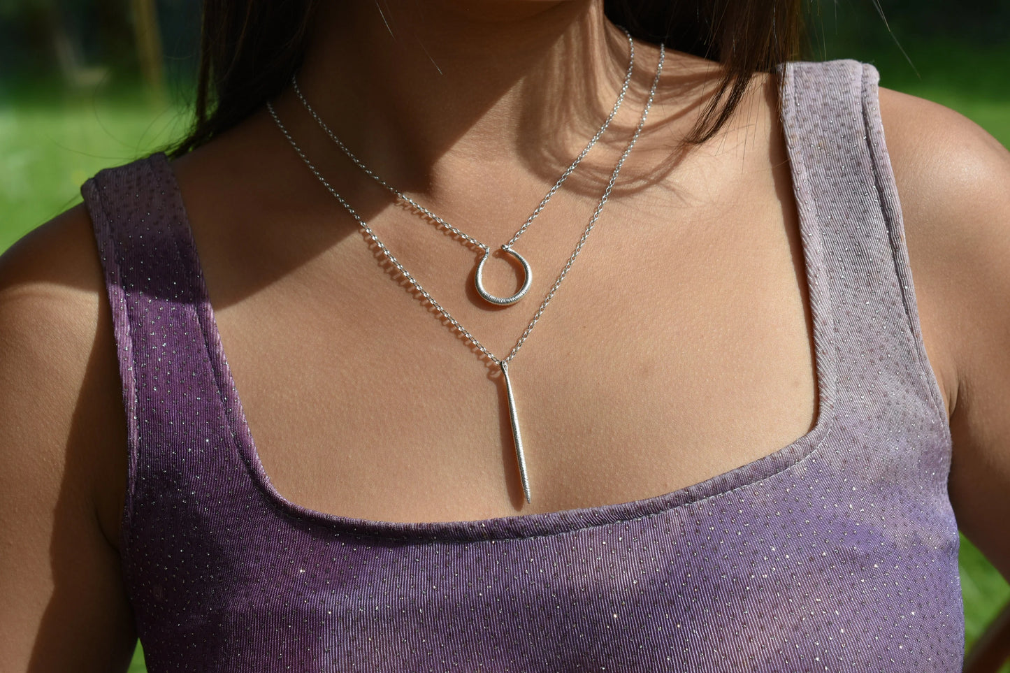 Martina Hamilton Síoda Sterling Silver Long Drop Pendant SOD3