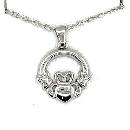 Sterling Silver 16mm Claddagh Pendant SP5016
