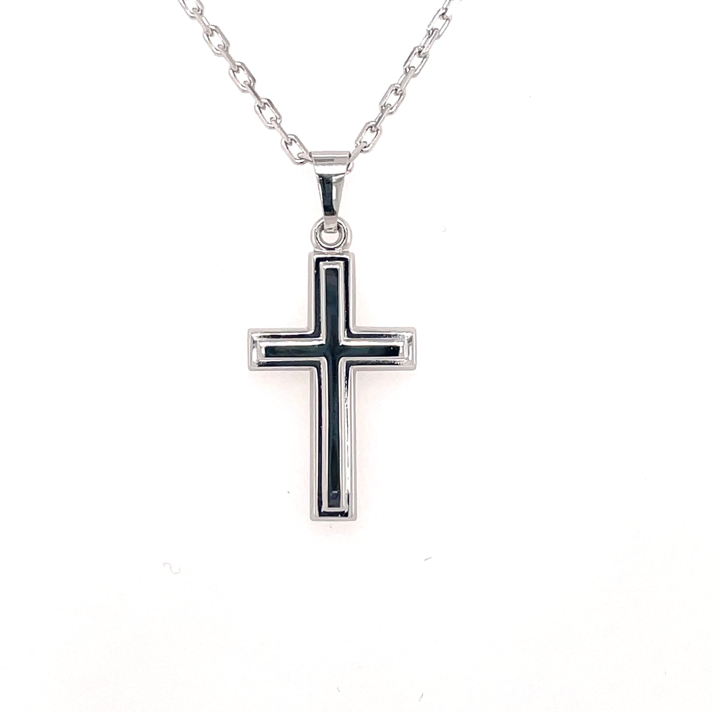 Sterling Silver Edged Plain  Cross SP530