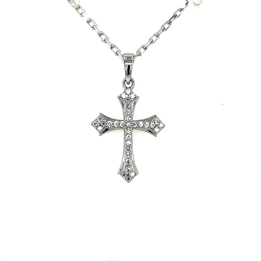 Sterling Silver CZ Cross Pointed ends SP5308