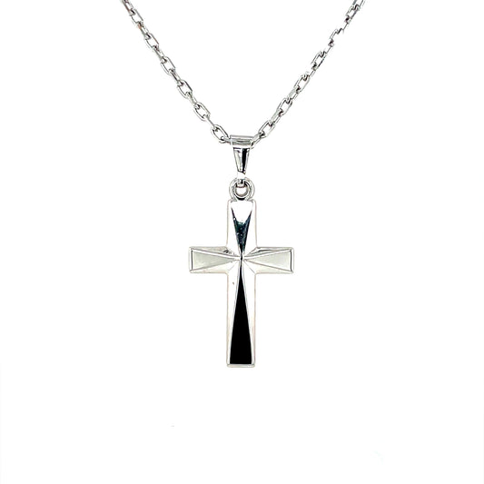 Sterling Silver Bevel Edge Cross SP531