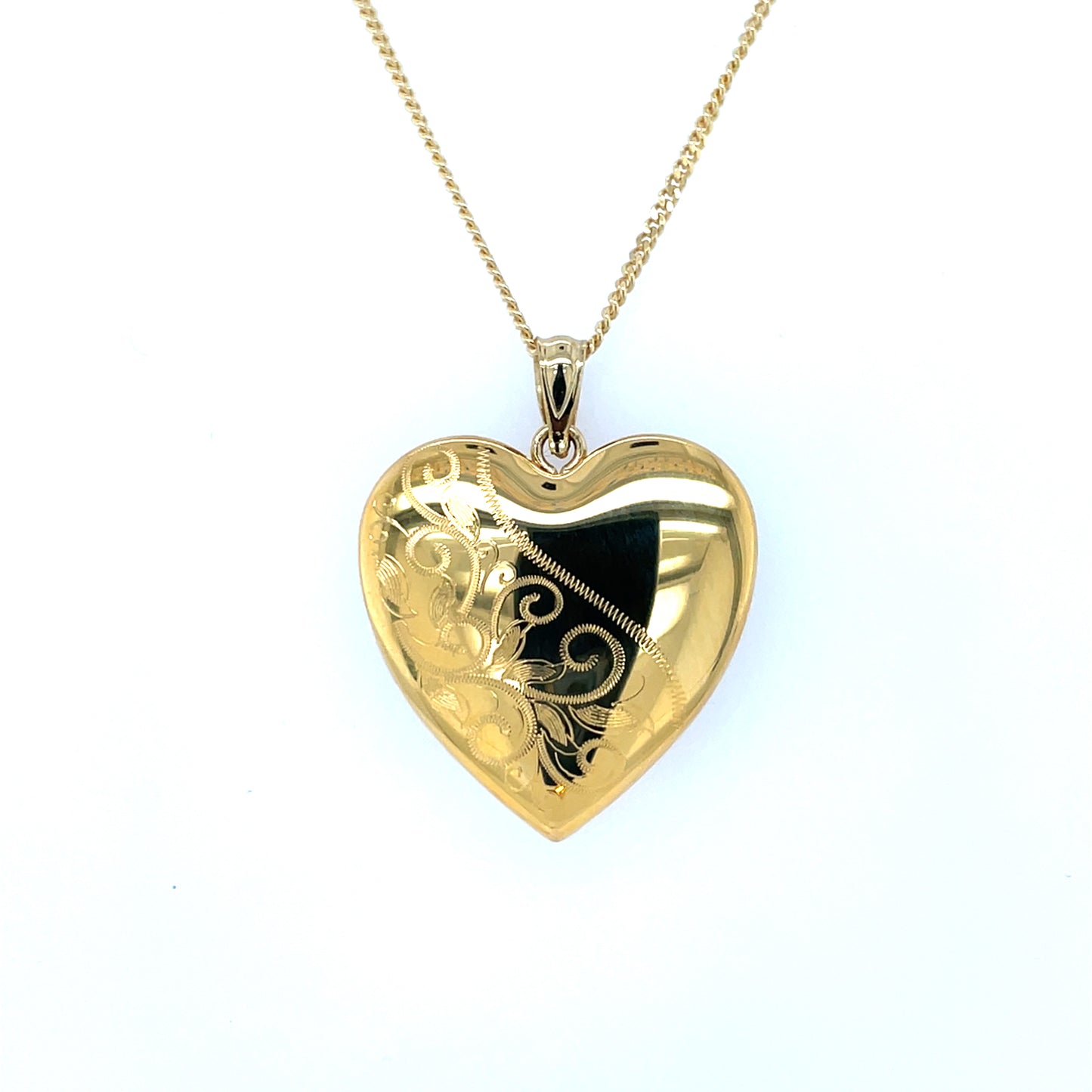 Gold Plated Floral Memorial Heart Locket SPD214