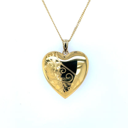 Gold Plated Floral Memorial Heart Locket SPD214