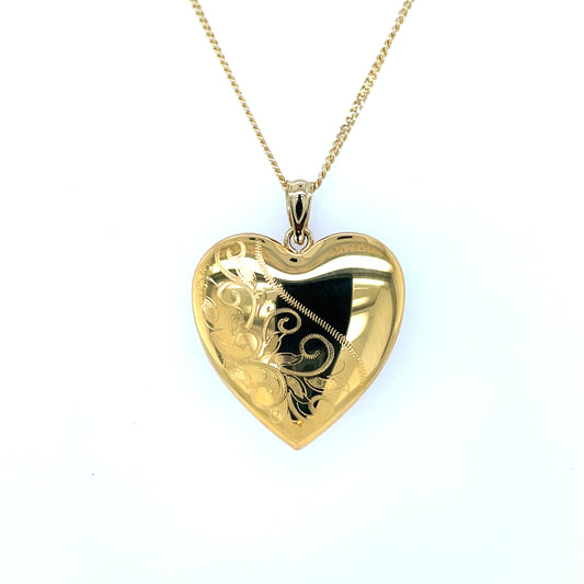 Gold Plated Floral Memorial Heart Locket SPD214