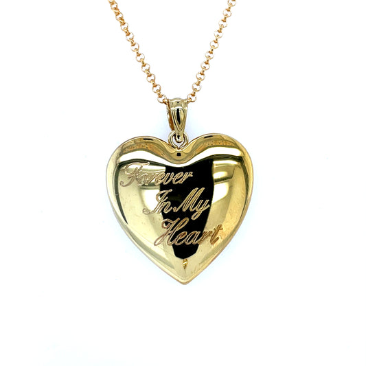 Gold Plated "Forever in my Heart" Memorial Heart Locket SPD229
