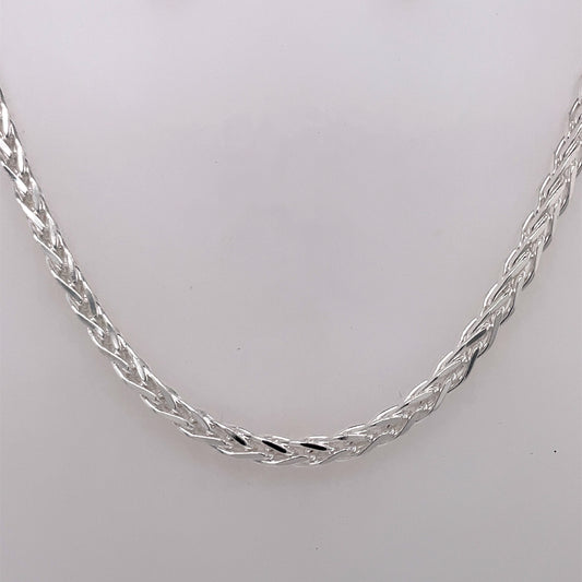 Sterling Silver Foxtail Square Necklace SQW1