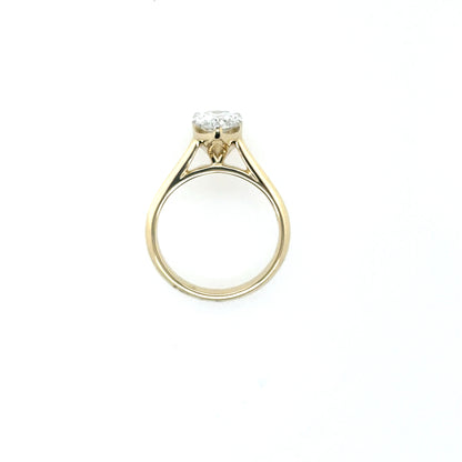 9ct Yellow Gold Lab Grown 2.01ct Pear Diamond Ring Z239