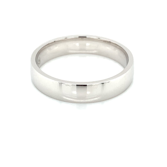 Sterling Silver Mens 5mm Polished Court Wedding Ring SR40