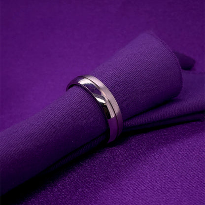 Sterling Silver Mens 5mm Matte/Polished Court Wedding Ring SR42