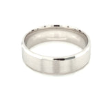 Sterling Silver Mens 6.5mm Flat Diamond-cut Wedding Ring