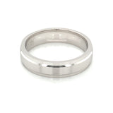 Sterling Silver Mens 5mm Flat Matte Centre Wedding Ring