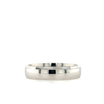 Sterling Silver Mens 5mm Court Wedding Ring Diamond-cut SR48