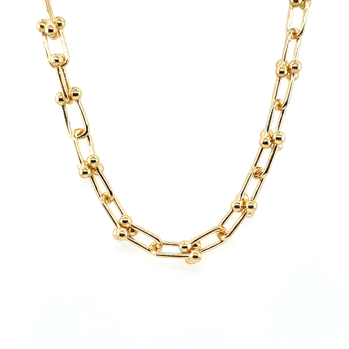 Gold Plated Silver Italian Link Necklace SSE2802GN