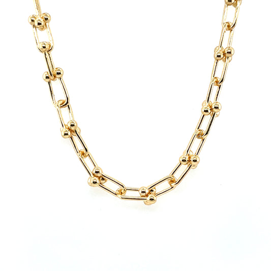 Gold Plated Silver Italian Link Necklace SSE2802GN