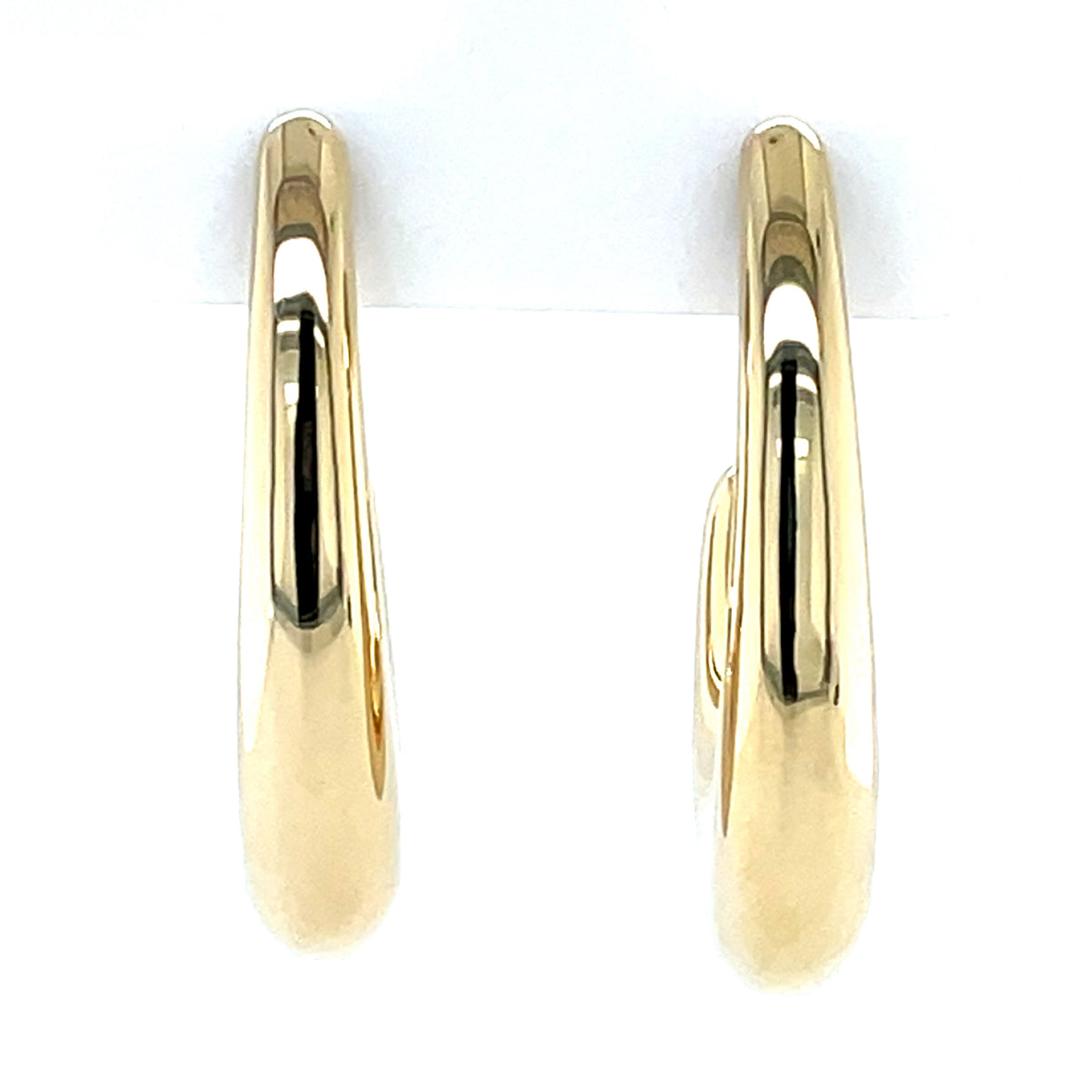 Gold Plated Silver Italian Oval Hoop Earrings SSE061G
