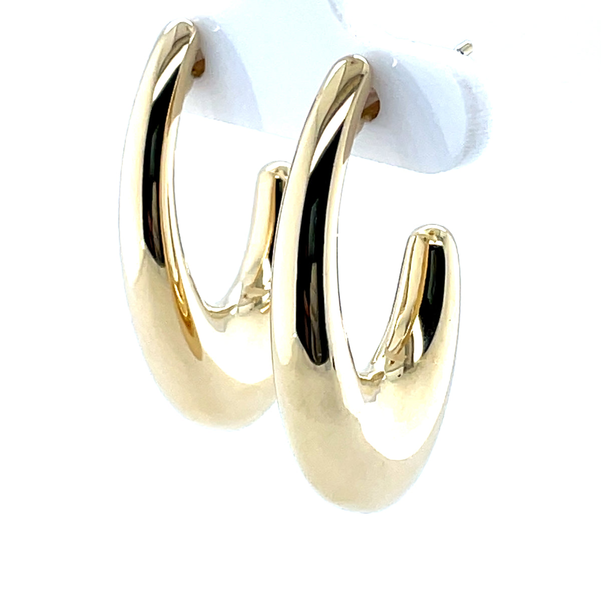 Gold Plated Silver Italian Oval Hoop Earrings SSE061G