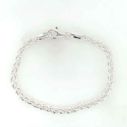 Sterling Silver Italian Spiga Bracelet SSP15B