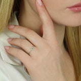 SILVER DELICATE TOUCH RING GREEN ST2125