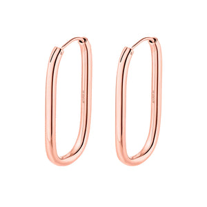 Silver Rose Gold Solid Flair Hoop Earring