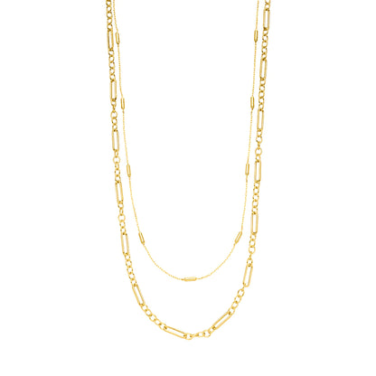 Sterling Silver Gold Plated Vivid Chains Necklace Twain ST2157