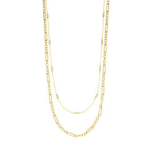 Sterling Silver Gold Plated Vivid Chains Necklace Twain ST2157