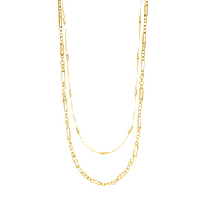 Sterling Silver Gold Plated Vivid Chains Necklace Twain ST2157