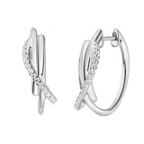 Silver Glamour Girl CZ Hoop Earrings ST2192