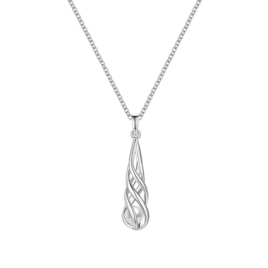 Silver Open Pearl Twist Pendant ST2235