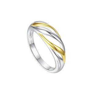 SILVER TWO TONE TWIST RING ST2236
