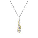 Silver Gold Plated Open Pearl Twist Pendant ST2238