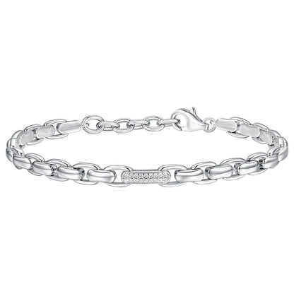 Sterling Silver Solid Flair Bracelet ST2248