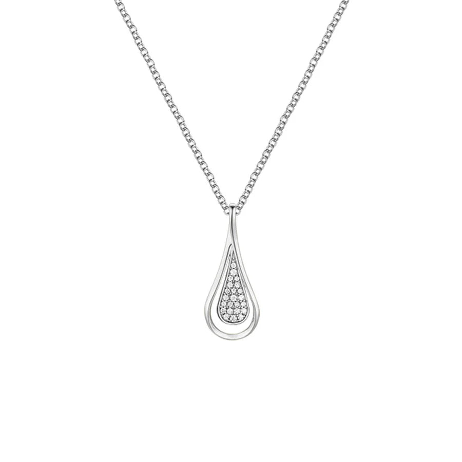 Silver Drop style necklace Yamila  ST2259