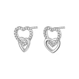 Silver Double Happiness stud earrings twosome ST2264