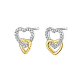 Silver Double Happiness stud earrings twosome ST2266