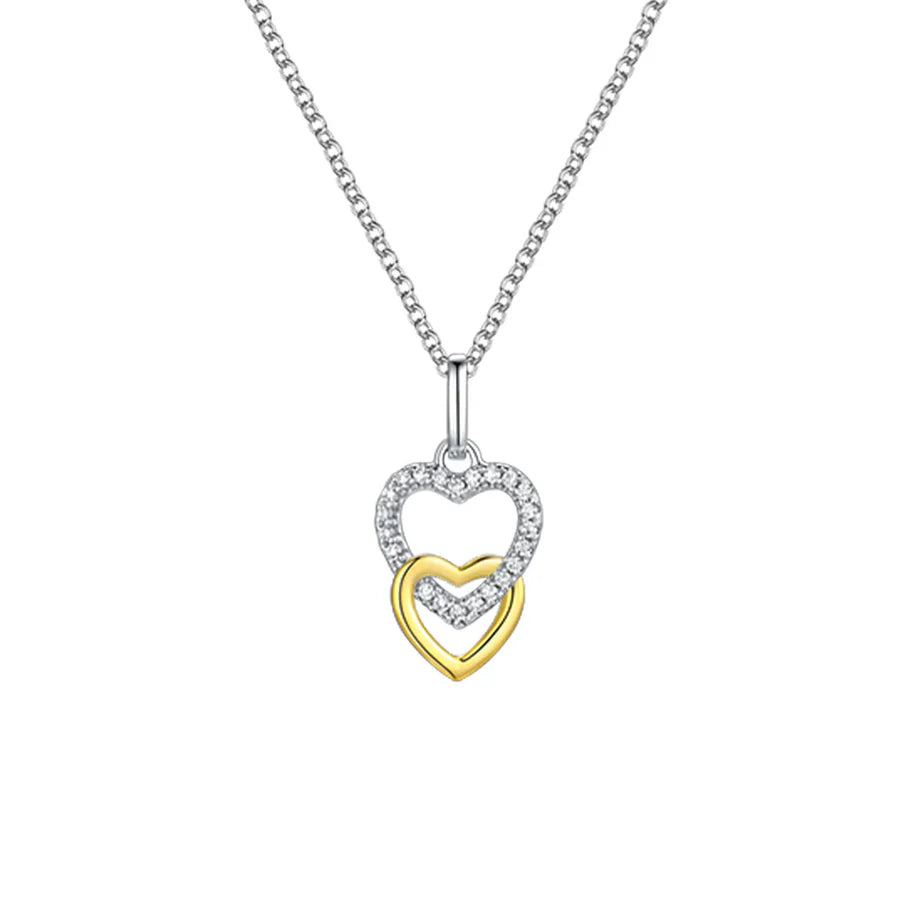 Silver Double Happiness Necklace twosome ST2267