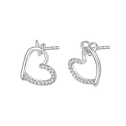 Silver Double Happiness Stud Earrings Lavanya ST2268