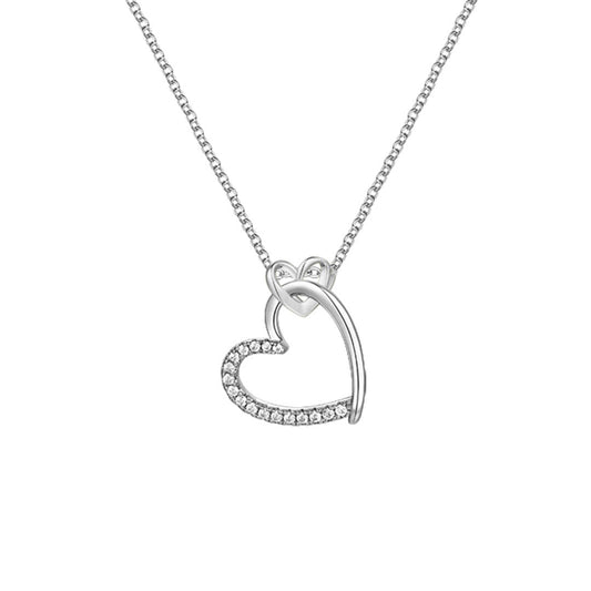 Silver Double Happiness Necklace ST2269