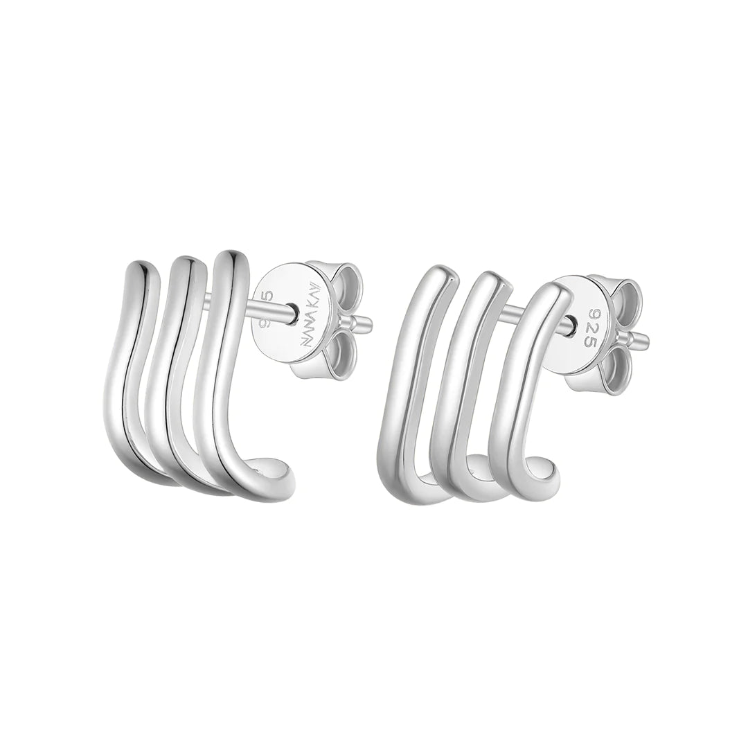 Silver Natural Flow Stud Earrings Brienne ST2295